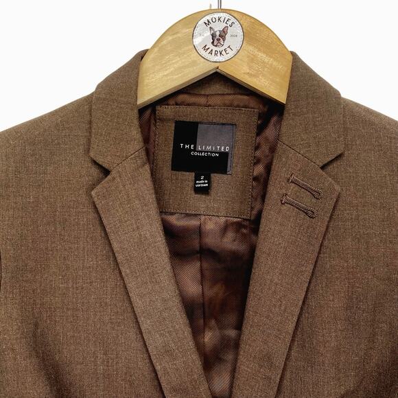The Limited Womens Chocolate Brown Blazer Sz 2 Single Button Career Work Wear - Picture 2 of 7